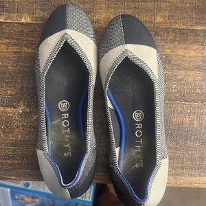 Rothy's Black and Cream Women's Flats